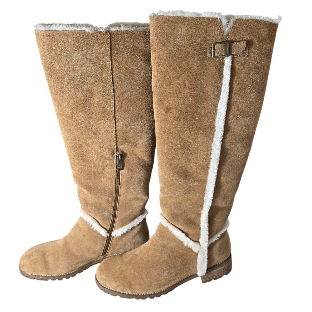 Bjorndal Allison Camel Tan Suede Knee-High Boots Size 11 - Picture 3 of 17